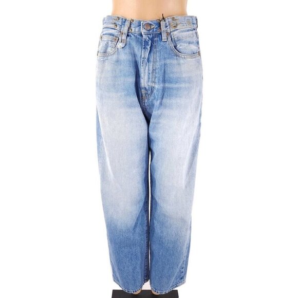 R13 Fold Over Jeans in Irving Blue Size 24 XXS New - Picture 9 of 16